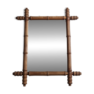 Miroir ancien style bambou - bois