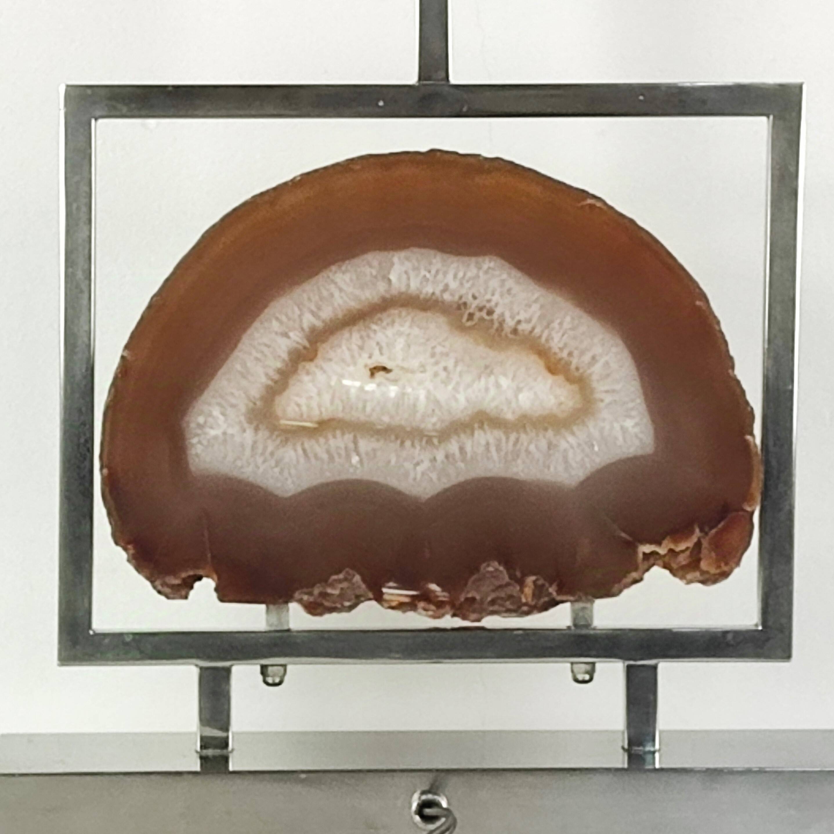 Agate and chrome lamp