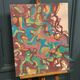 Oil on panel modern composition by François