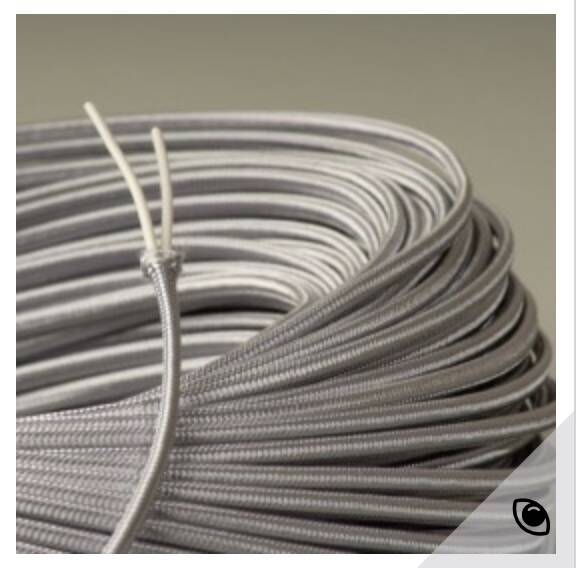 Stone lamp, fabric cable, cotton shade