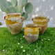 Old candied pot in yellow glazed terracotta XIX century