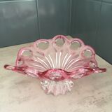 Coupe à fruit en verre soufflé rose