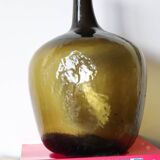 Dame jeanne ancienne en verre martelé