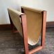 Scandinavian magazine door 1970 in teak and linen canvas