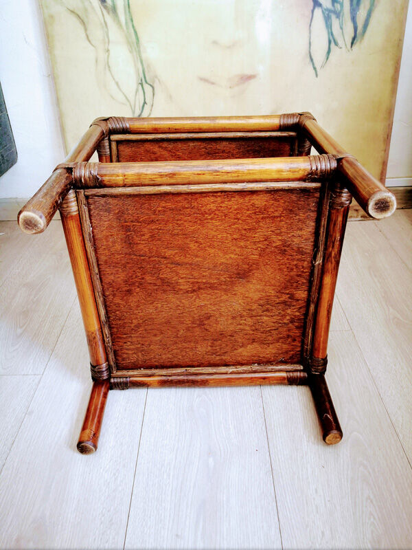 Rattan side table