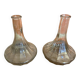 Pair of Vintage Moulded Glass Wine Decanters