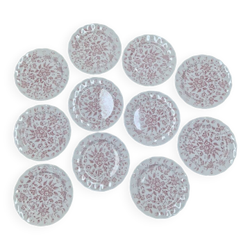 Lot De 11 Assiettes plates Nuova Fontebasso Made in Italy Motif floral