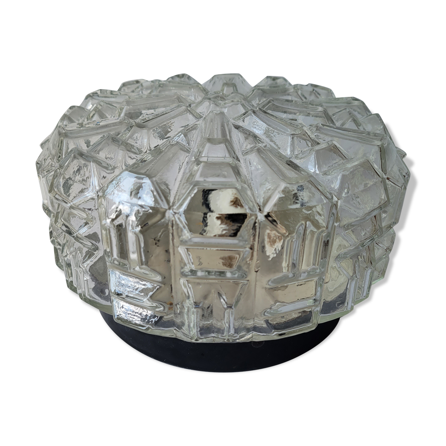 Cast glass ceiling lamp
