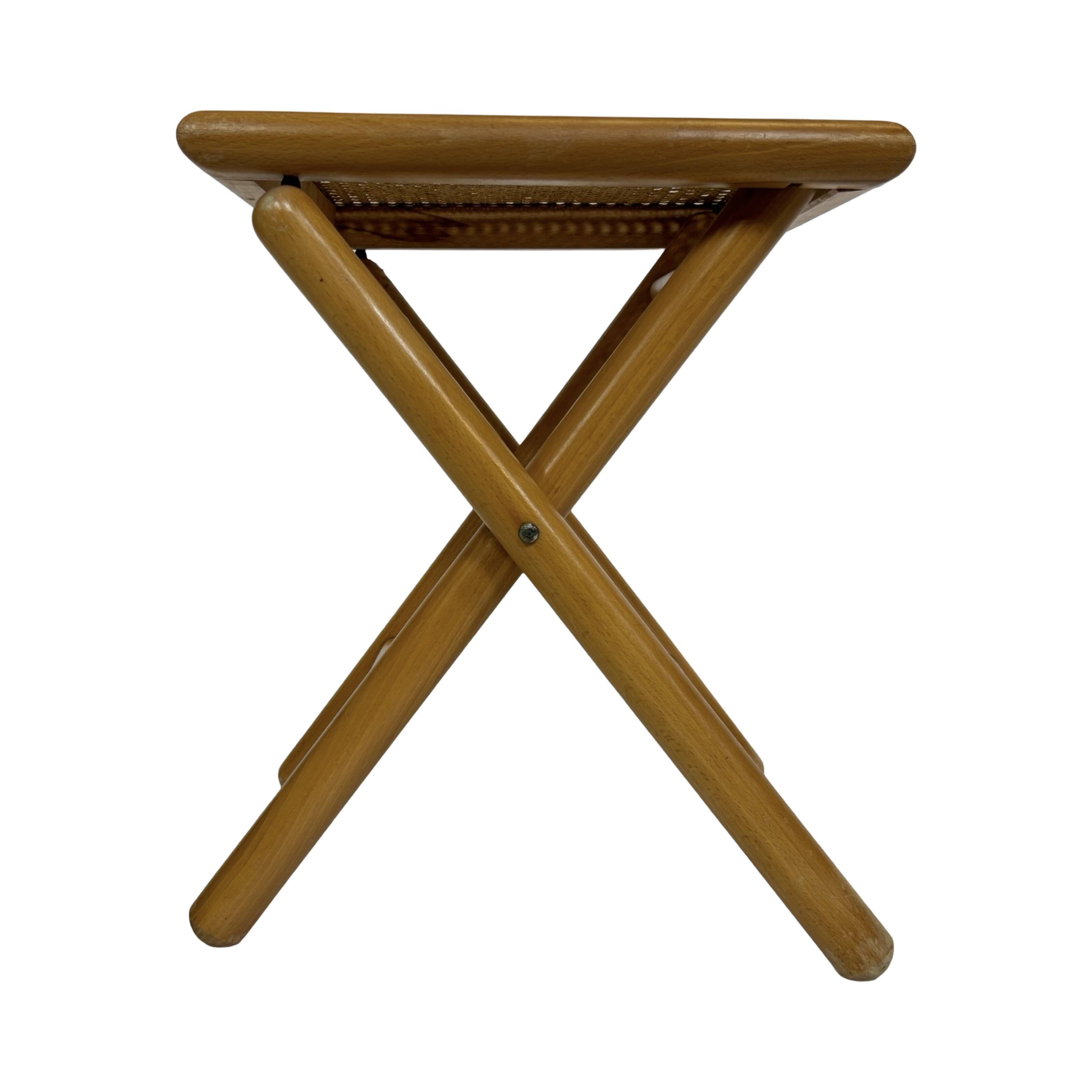 vintage side table stool thonet style webbing