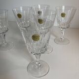 Lot of 6 Cristal d'Arques glasses