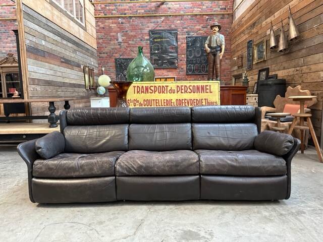 Ensemble de salon en cuir années 80