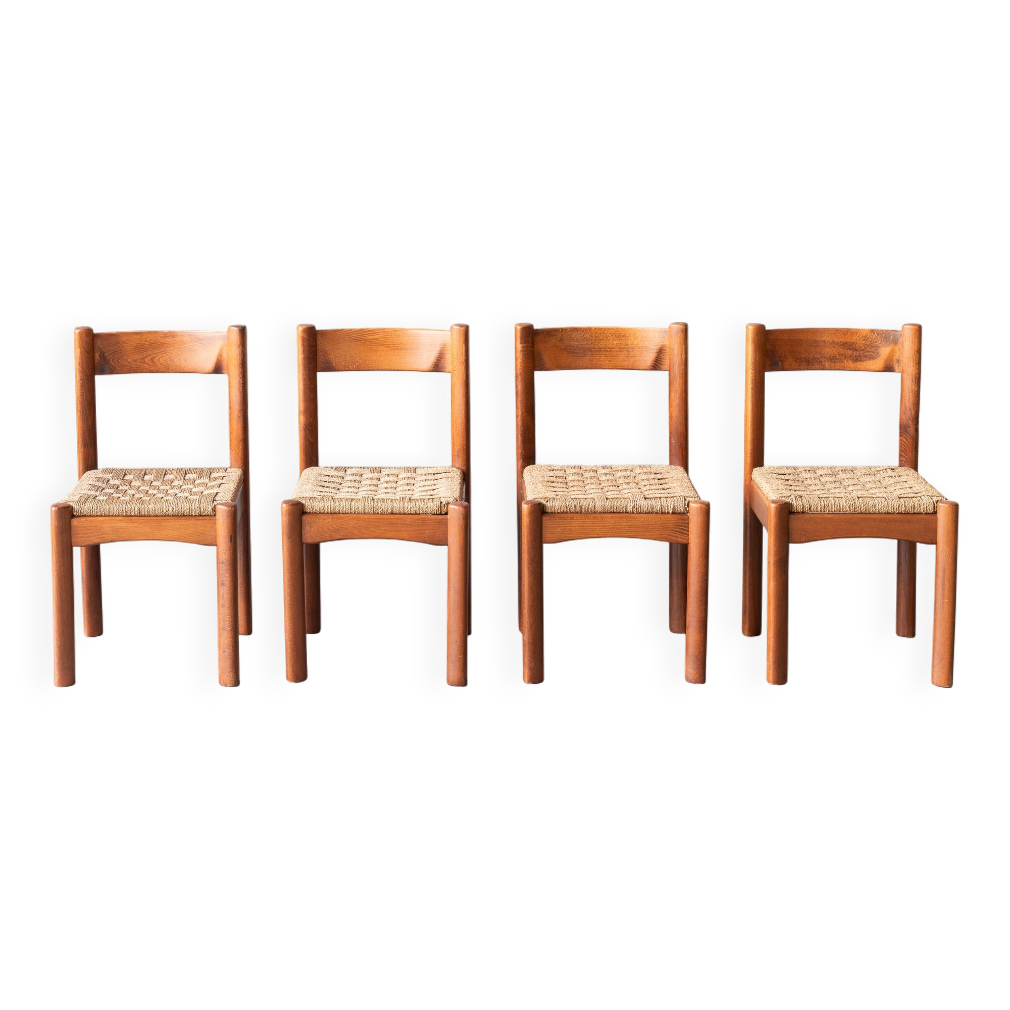 Rustic dining chairs, Italy, 1960's