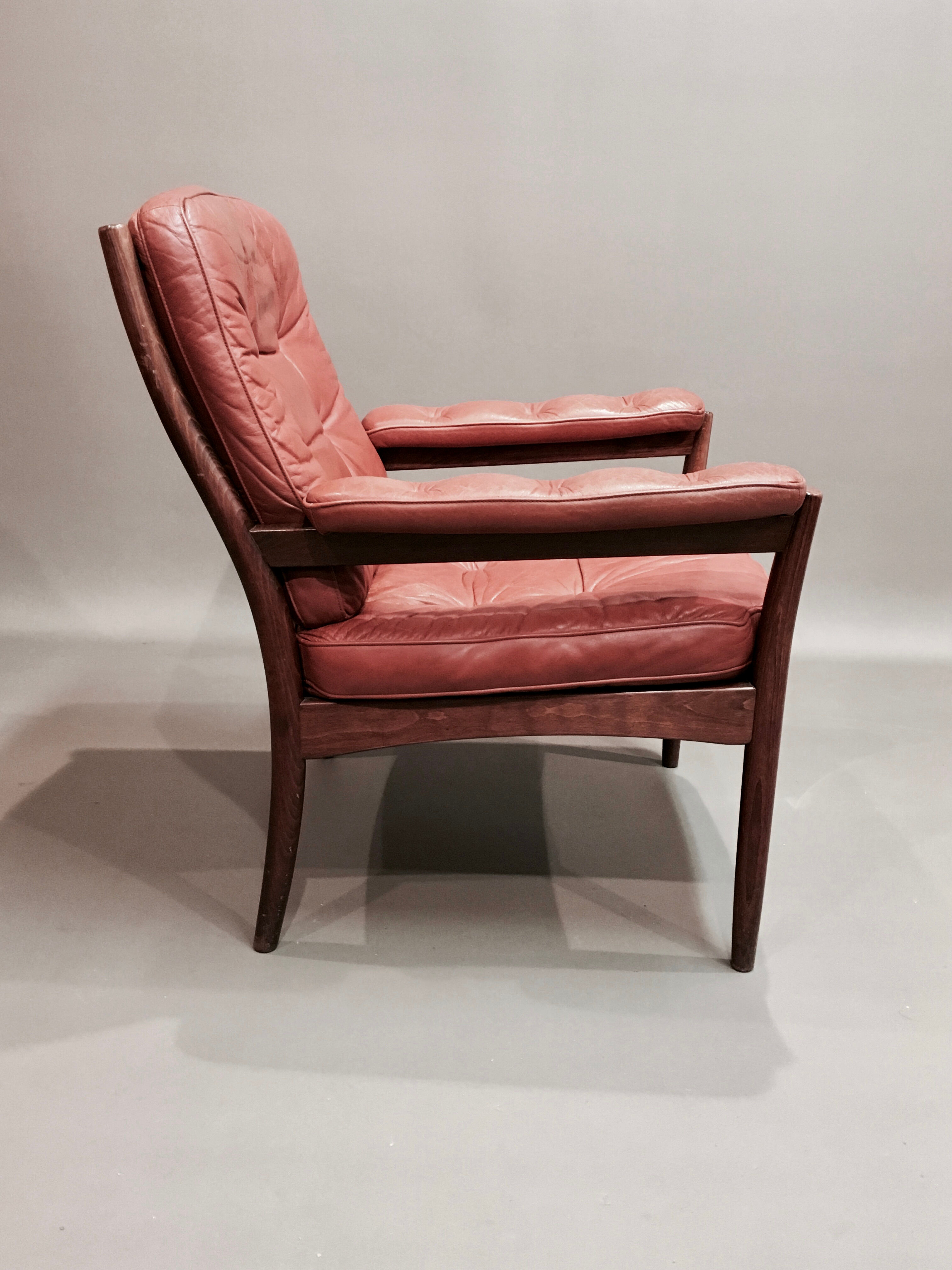 Scandinavian design leather armchair 1950 Gote Mobler.