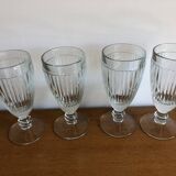 4 bistrot ice cream cups thick glass vintage