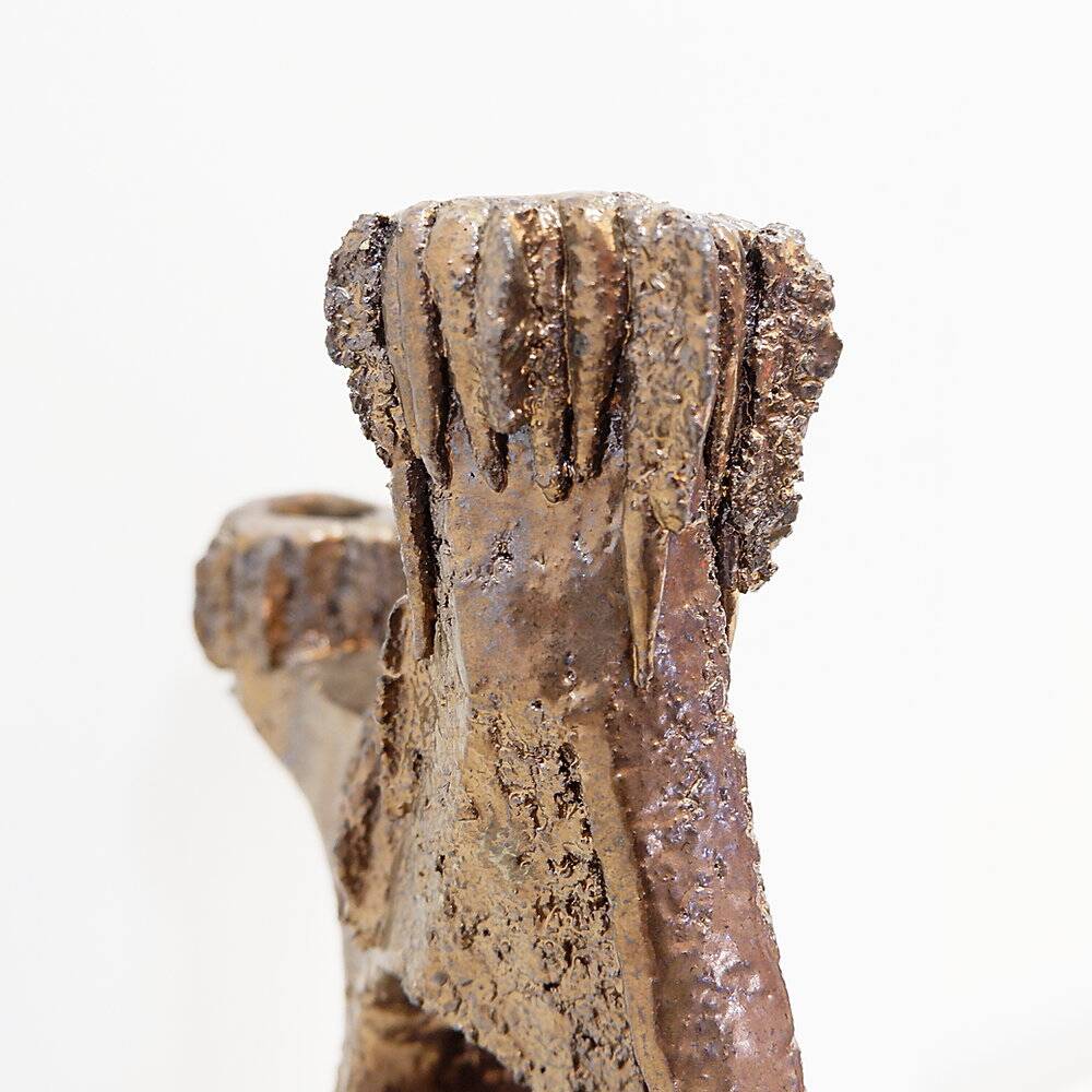 Sculptural ceramic candlestick by Walter Van Den Panhuyzen - 1970s