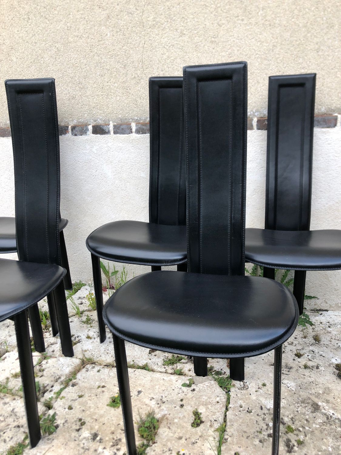 Set of 6 chairs Roche Bobois Cattelan Italia 80s
