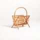 Bamboo and rattan magazine rack, Scandinavia, 1960s