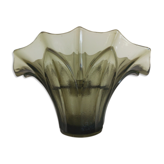 Vase pique fleur en verre moulé et pressé