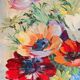 Tableau vintage bouquet aux anémones