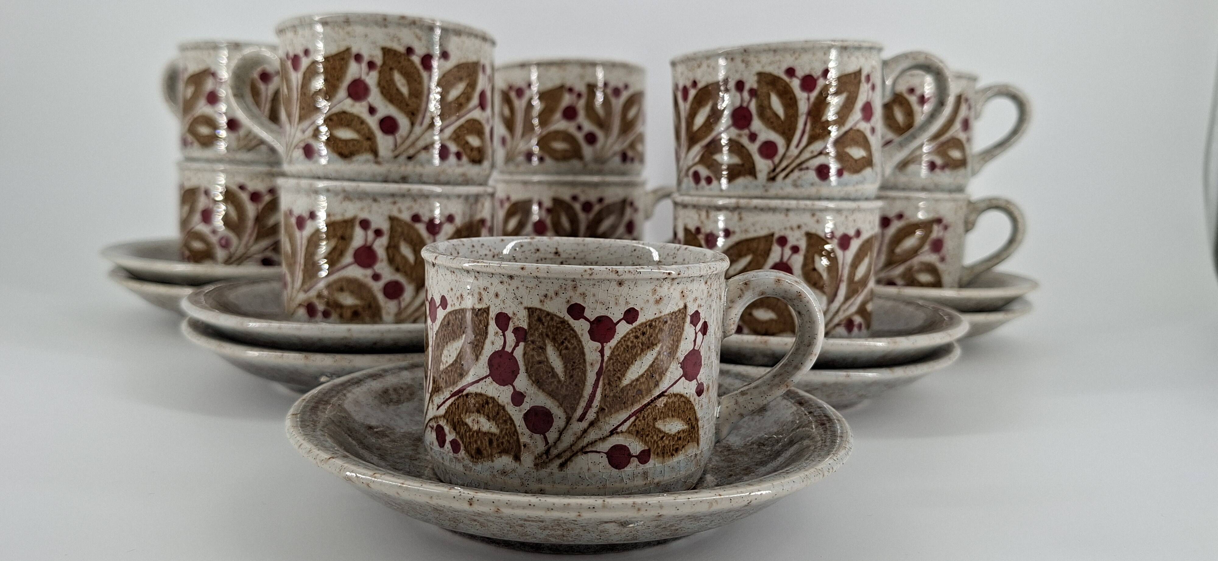 Vintage earthenware coffee set - 1960s-70s