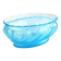 Old oval coupe basket in moulded blue glass, frosted acid, 1900.