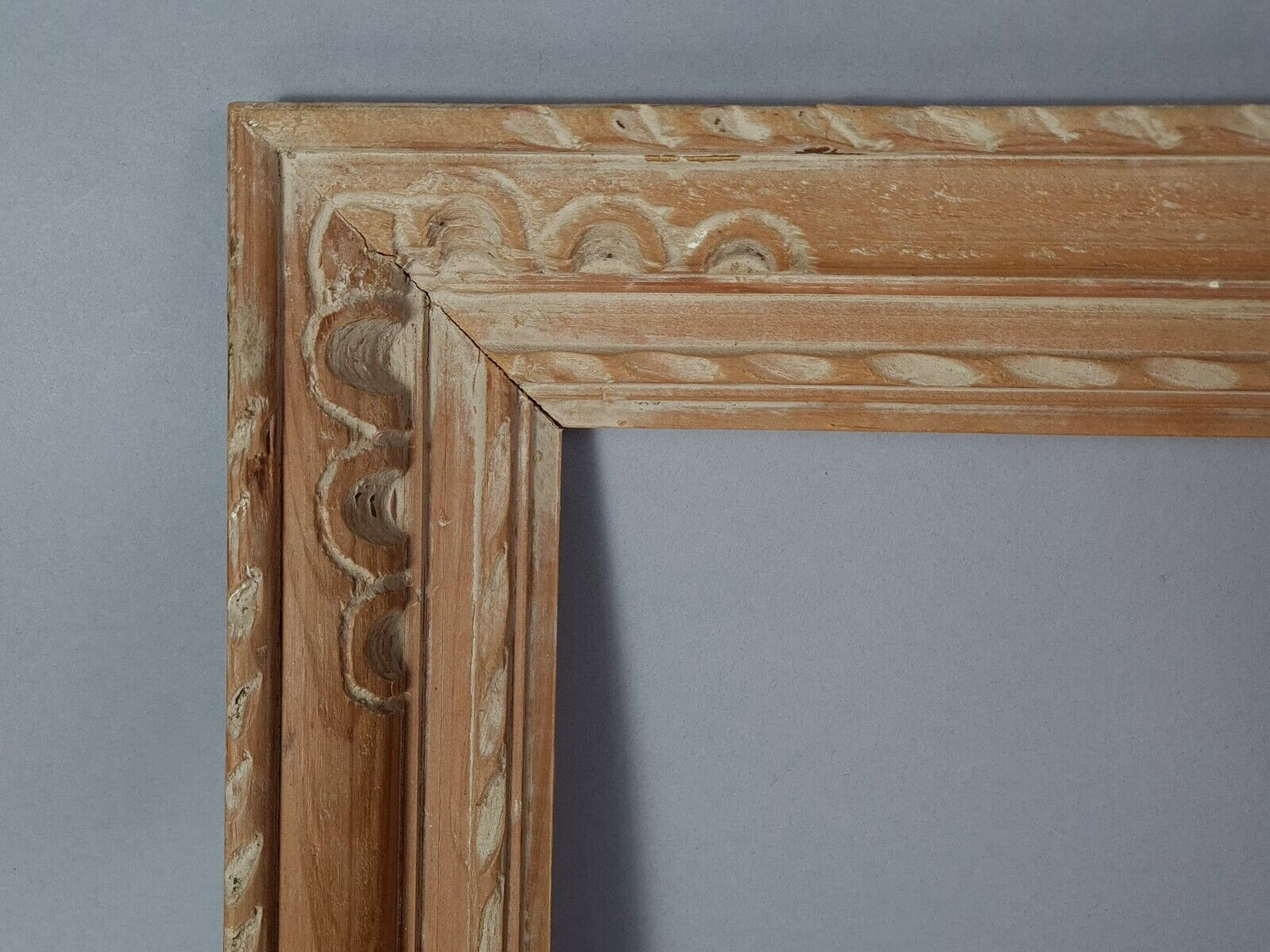 Square frame carved wood patinated 39x39 foliage 27x27 cm style Shabby SB231