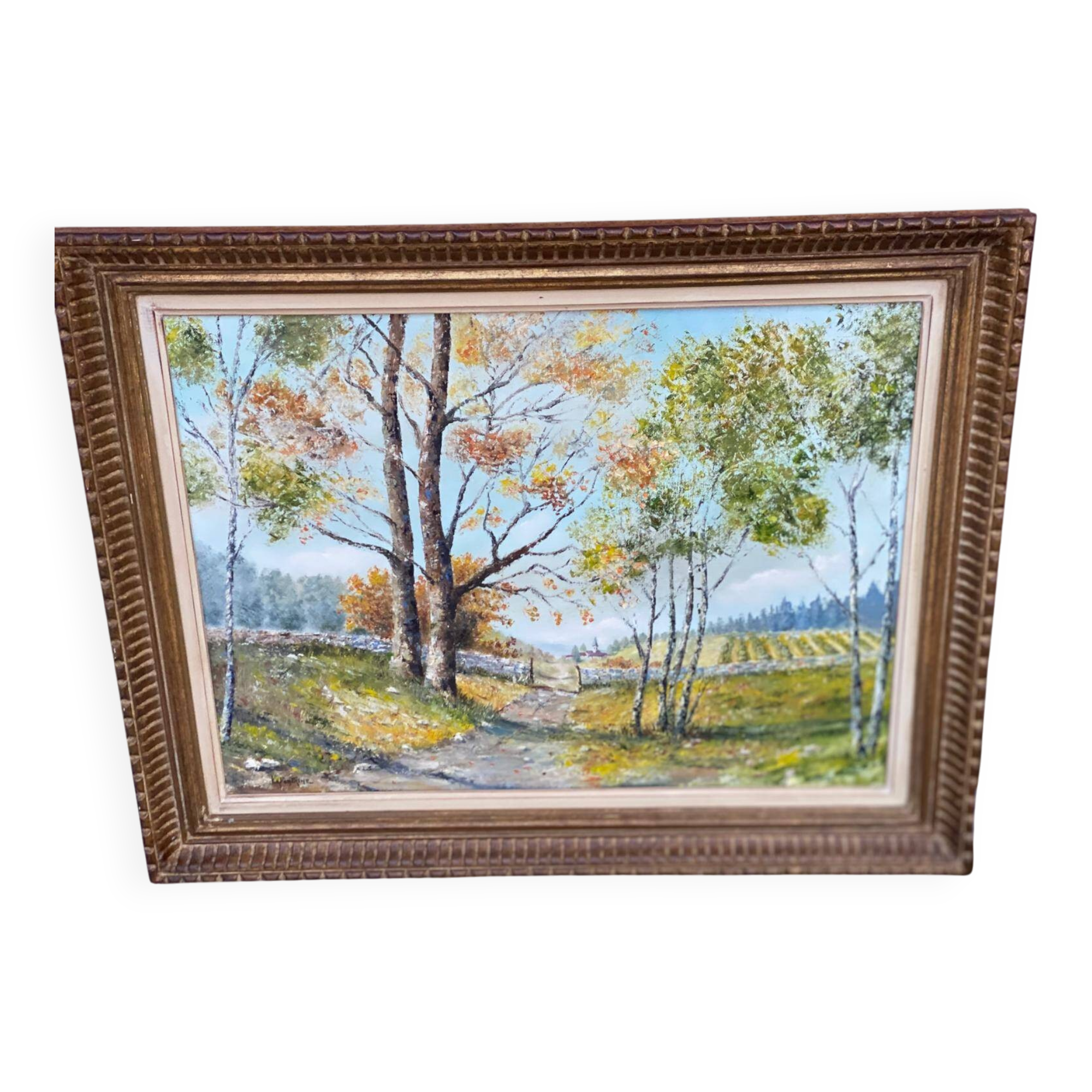 Tableau Lafontaine oil painting on canvas 72x58cm