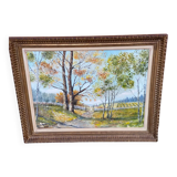 Tableau Lafontaine oil painting on canvas 72x58cm