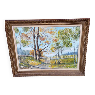 Tableau Lafontaine oil painting on canvas 72x58cm