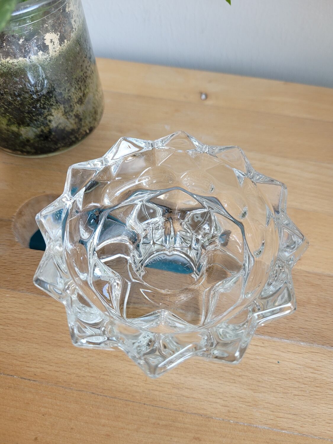 Star thick glass candle holder