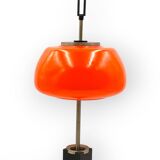 Oscar Torlasco, orange glass table / desk lamp, Prod. Lumi, 1960 ca.