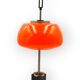 Oscar Torlasco, orange glass table / desk lamp, Prod. Lumi, 1960 ca.