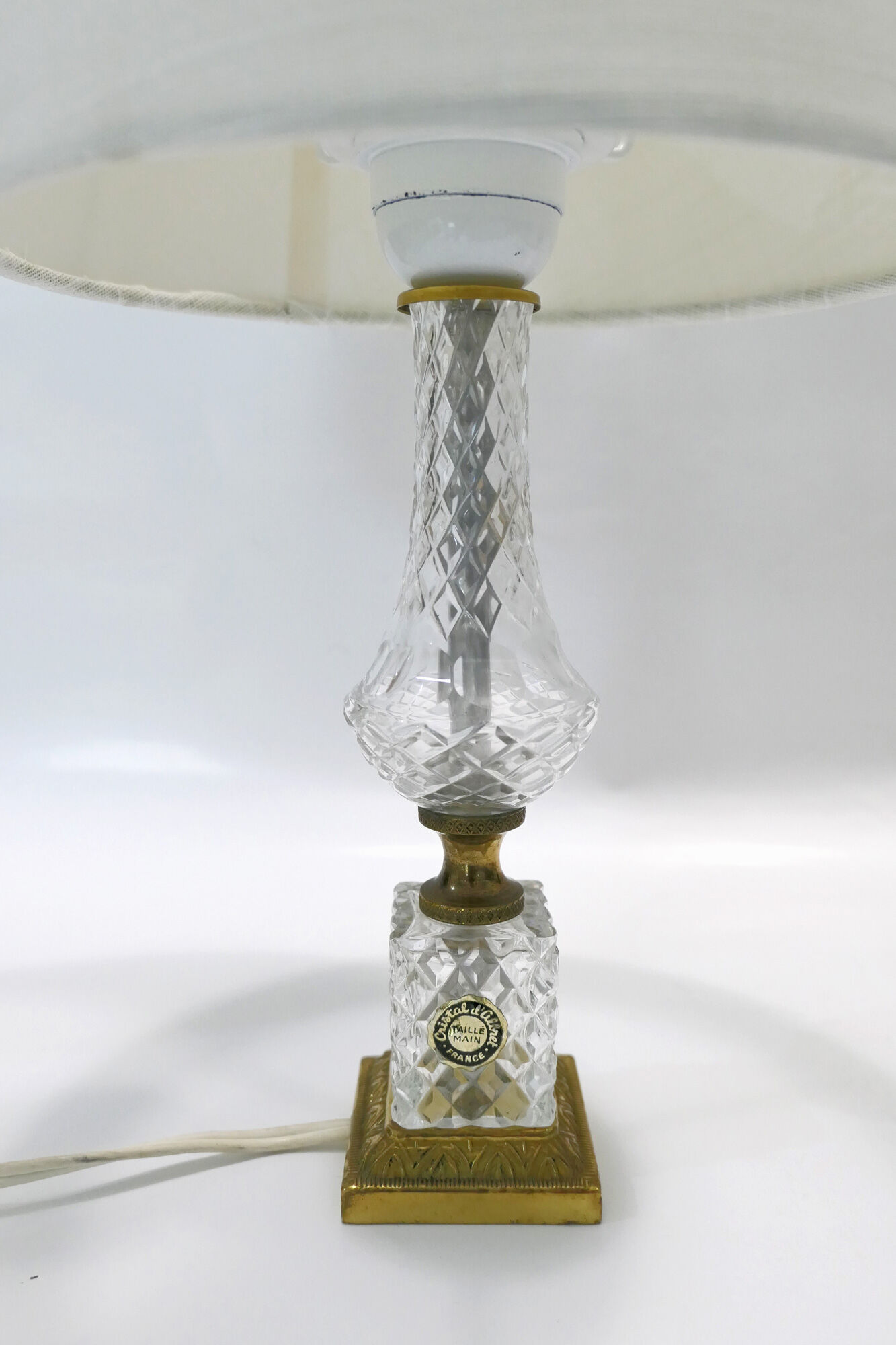 Paire de lampes de table néo-classique cristal d'albret