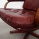 Leather swivel armchair, Danish design, 1970s, made in Denmark