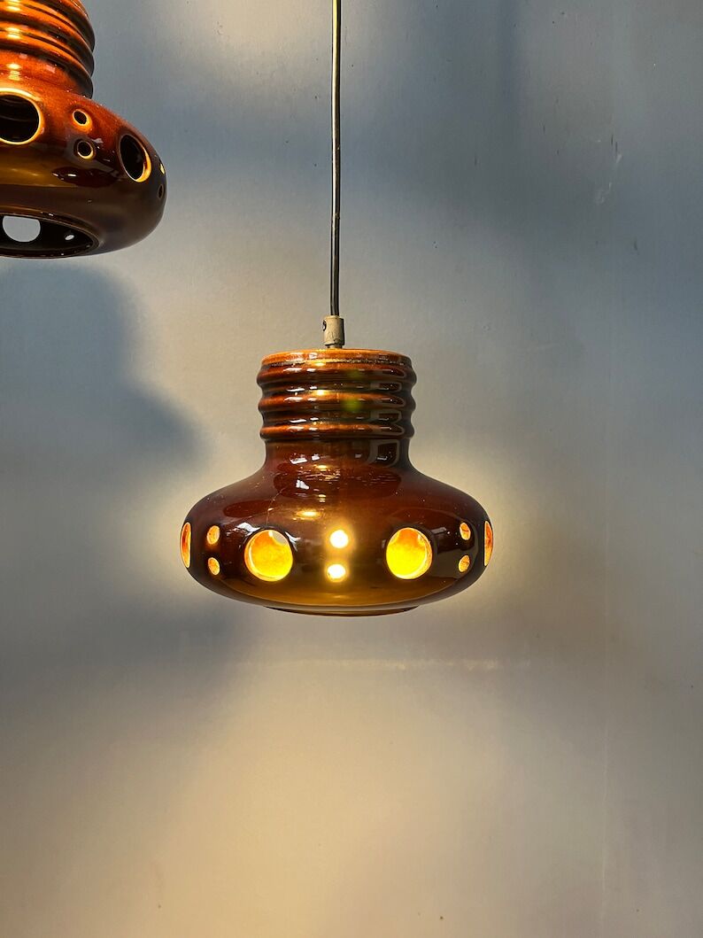 Suspension lustre céramique cascade