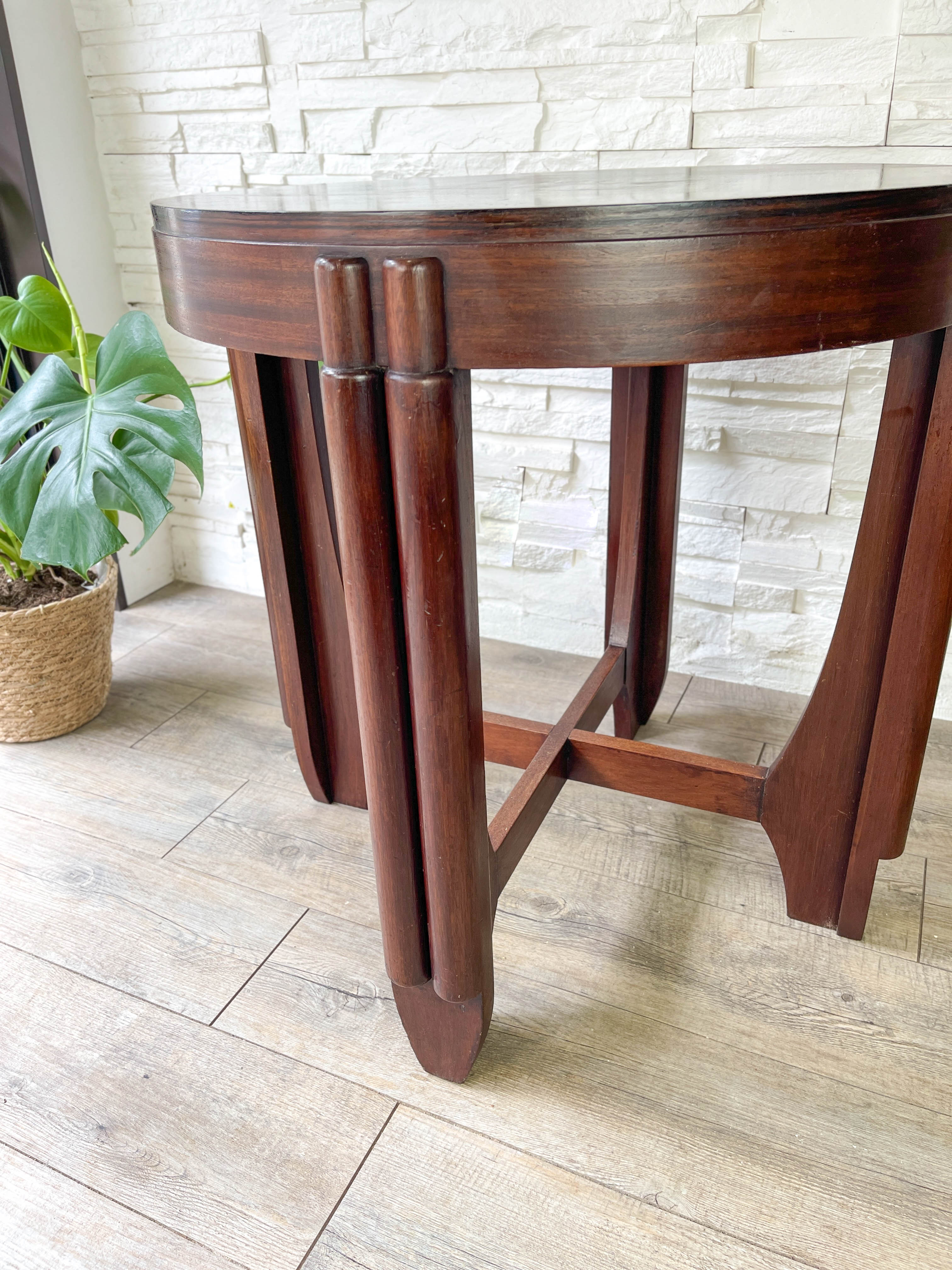 Table basse guéridon art déco en palissandre, 1920s