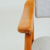 Vintage desk chair officer armchair light grey wool 1960