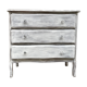Commode en bois blanche et grise patinée vintage années 70