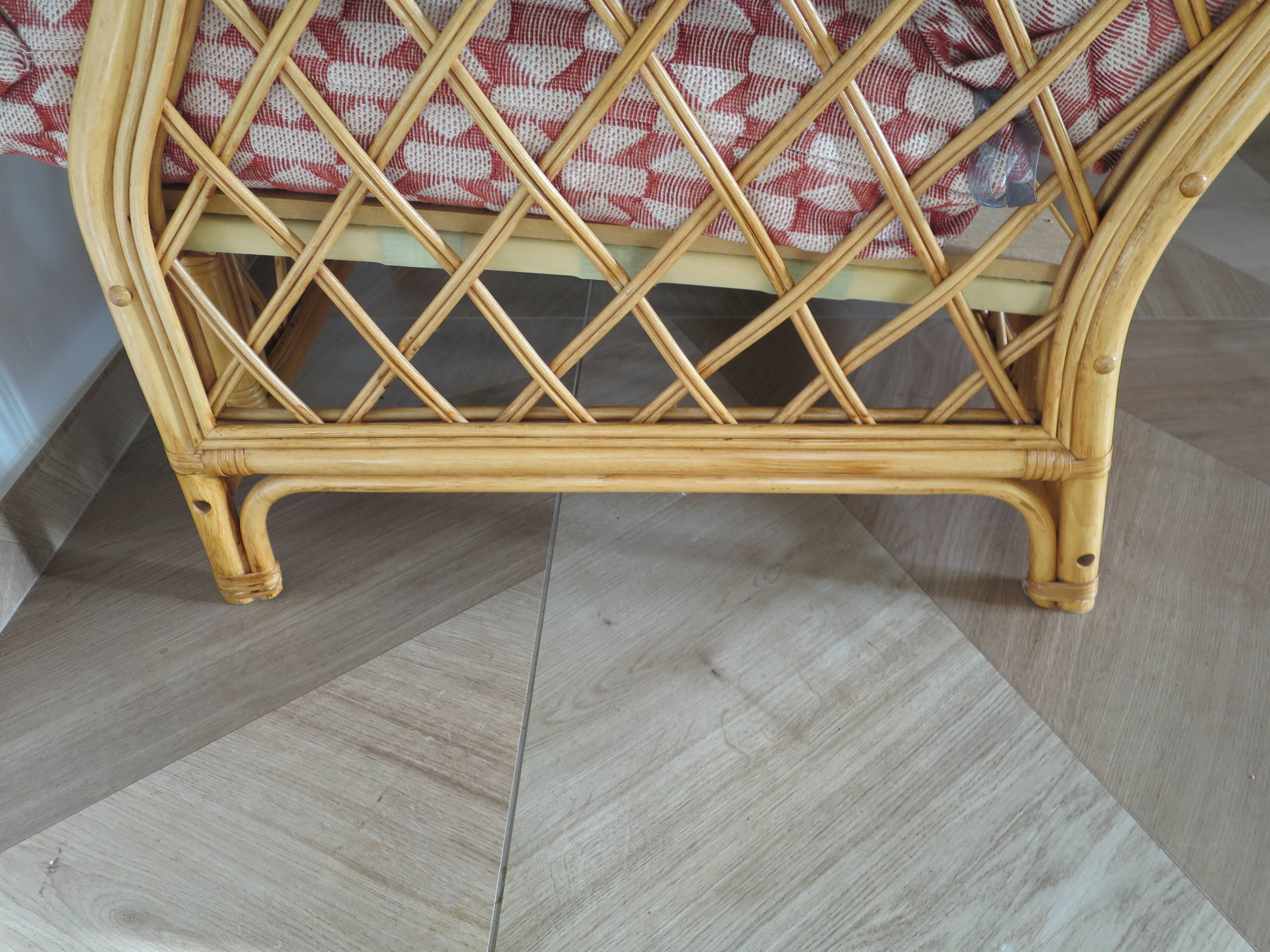 Vintage - Set of 2 woven rattan, bamboo and wood armchairs - Natural colour - 1980s