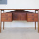 Teak desk by gunner nielsen for tibergaard, 1960