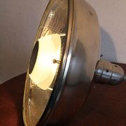 Old Bauhaus lamp in mercurized glass chrome industrial suspension.