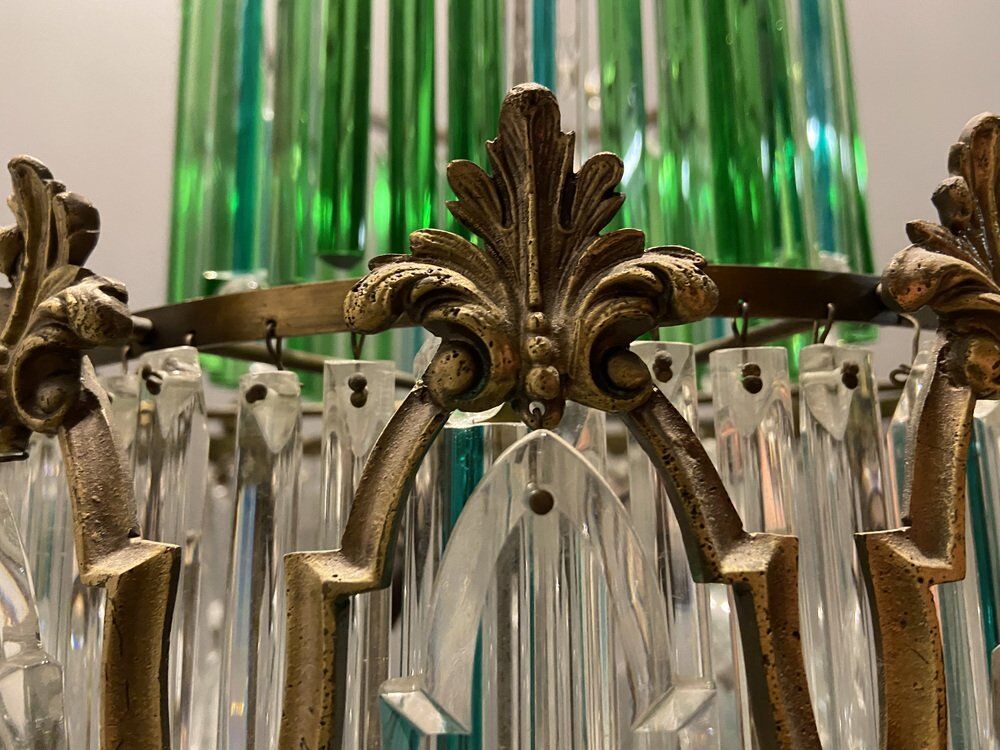 Lustre en cristal italien vintage années 1940