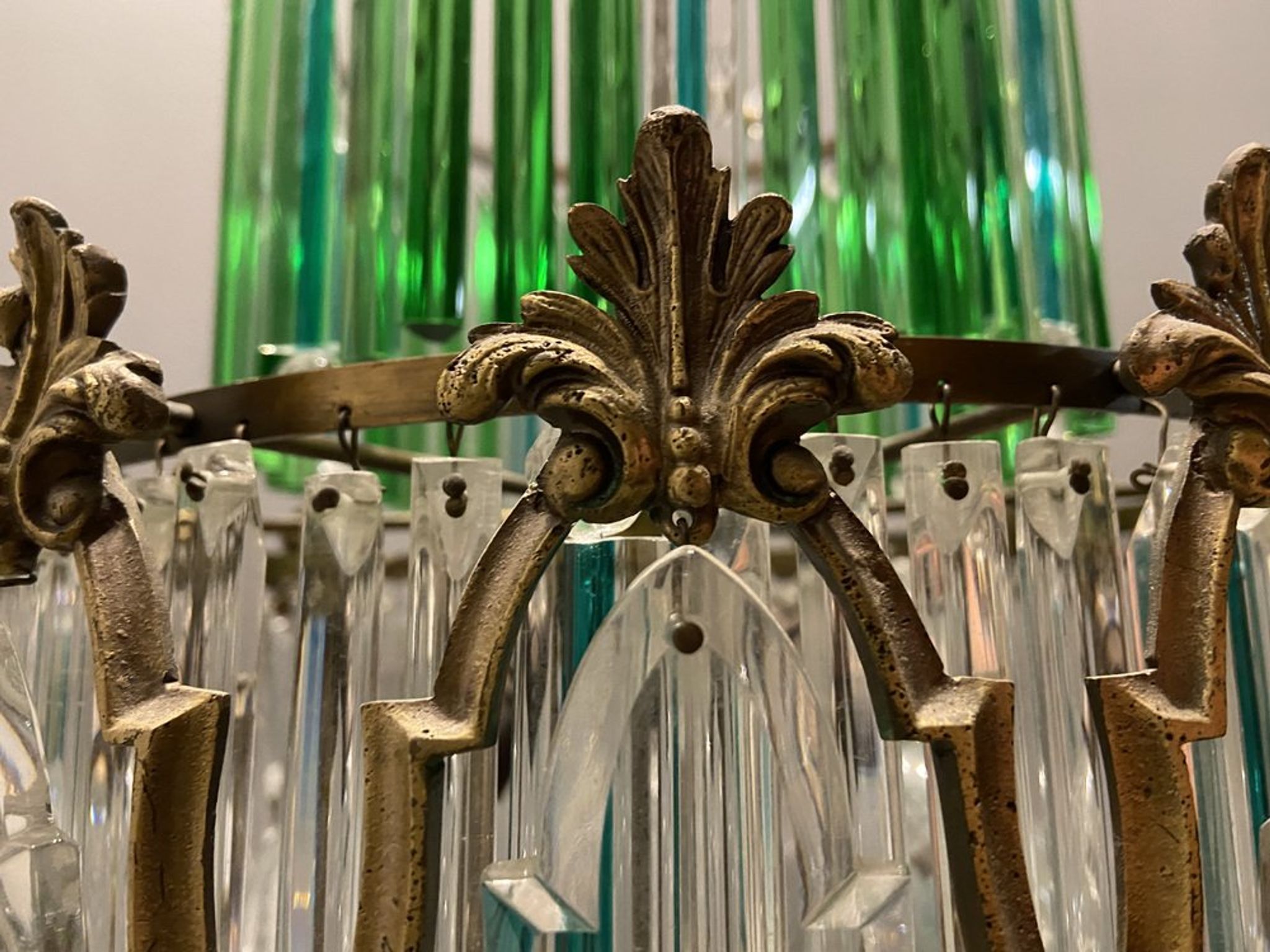 Vintage Italian Crystal Chandelier, 1940s