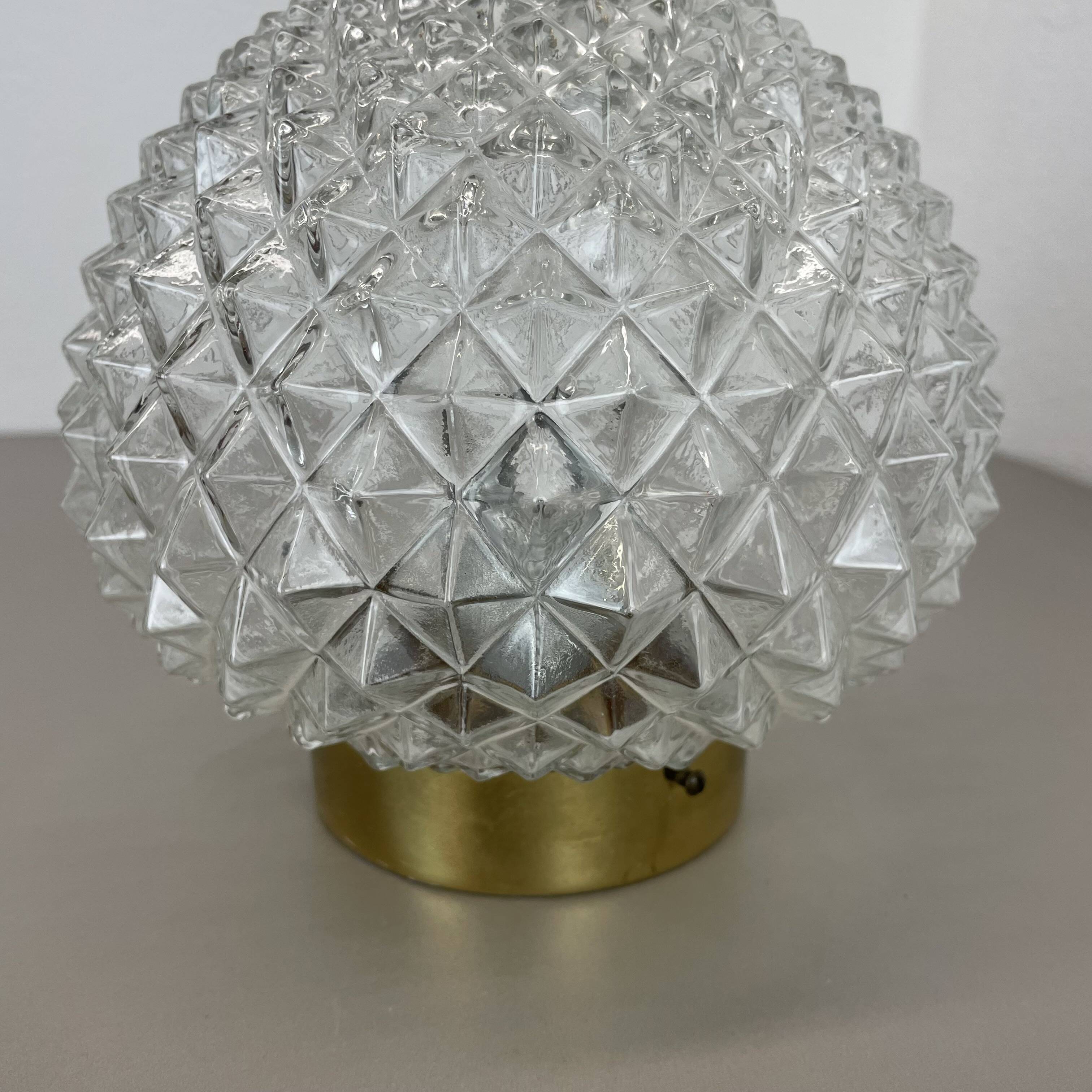 Modernist  "pineapple" ceiling light by glashütte limburg attrib., germany 1970