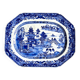 Octagonal dish in hand-painted porcelain, 18th century.