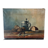 Nature morte poisson pomme de terre pain