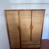 60s wardrobe, rattan and bamboo