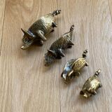 4 Pfizer bronze ashtray pigs