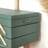 Vintage worker with compass feet revisited