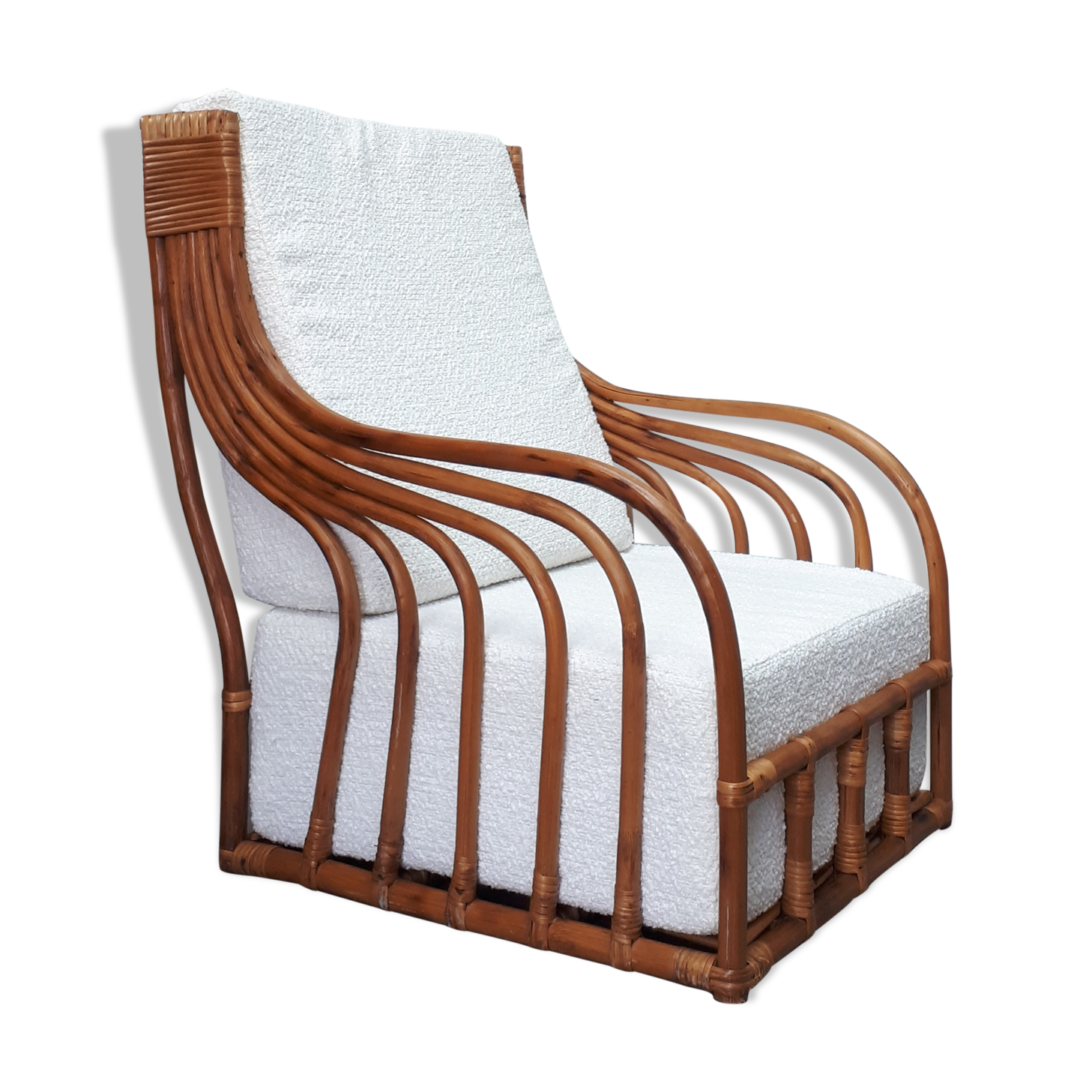 60s rattan armchair buckle